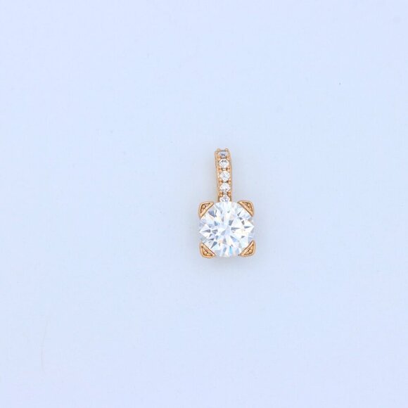 "Elegant White Solitaire Pendant with Sparkling Bail Accent, XPPT1715 - Picture 11 of 13